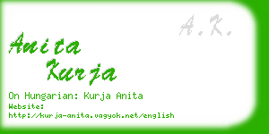 anita kurja business card